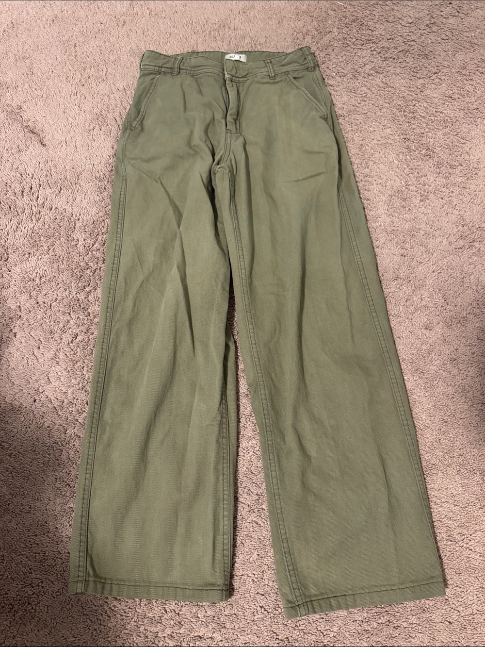 Garage Olive Green Straight-Leg